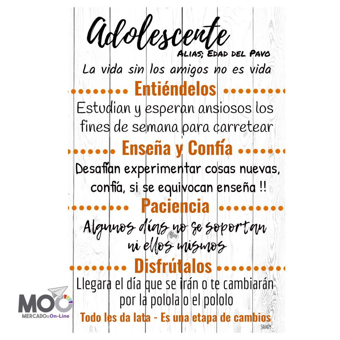 Cuadro de Madera "Adolescentes"