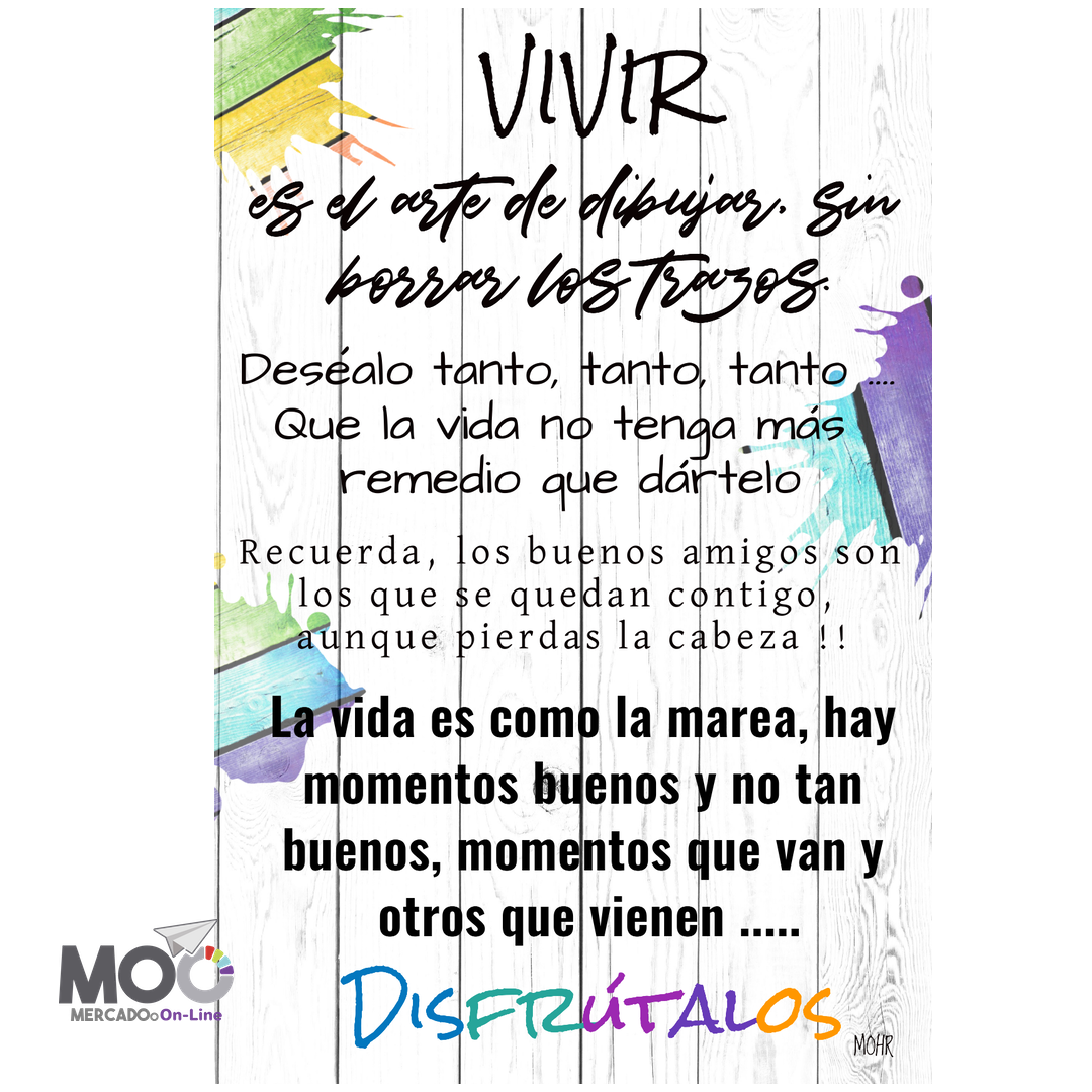 Cuadro de Madera "Vivir"