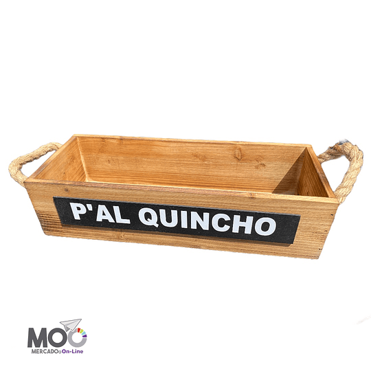 Caja de Madera Rectangular con Yute