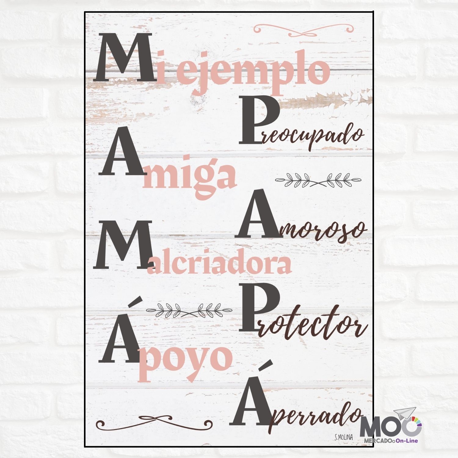 Cuadro de madera "Mamá & Papá"