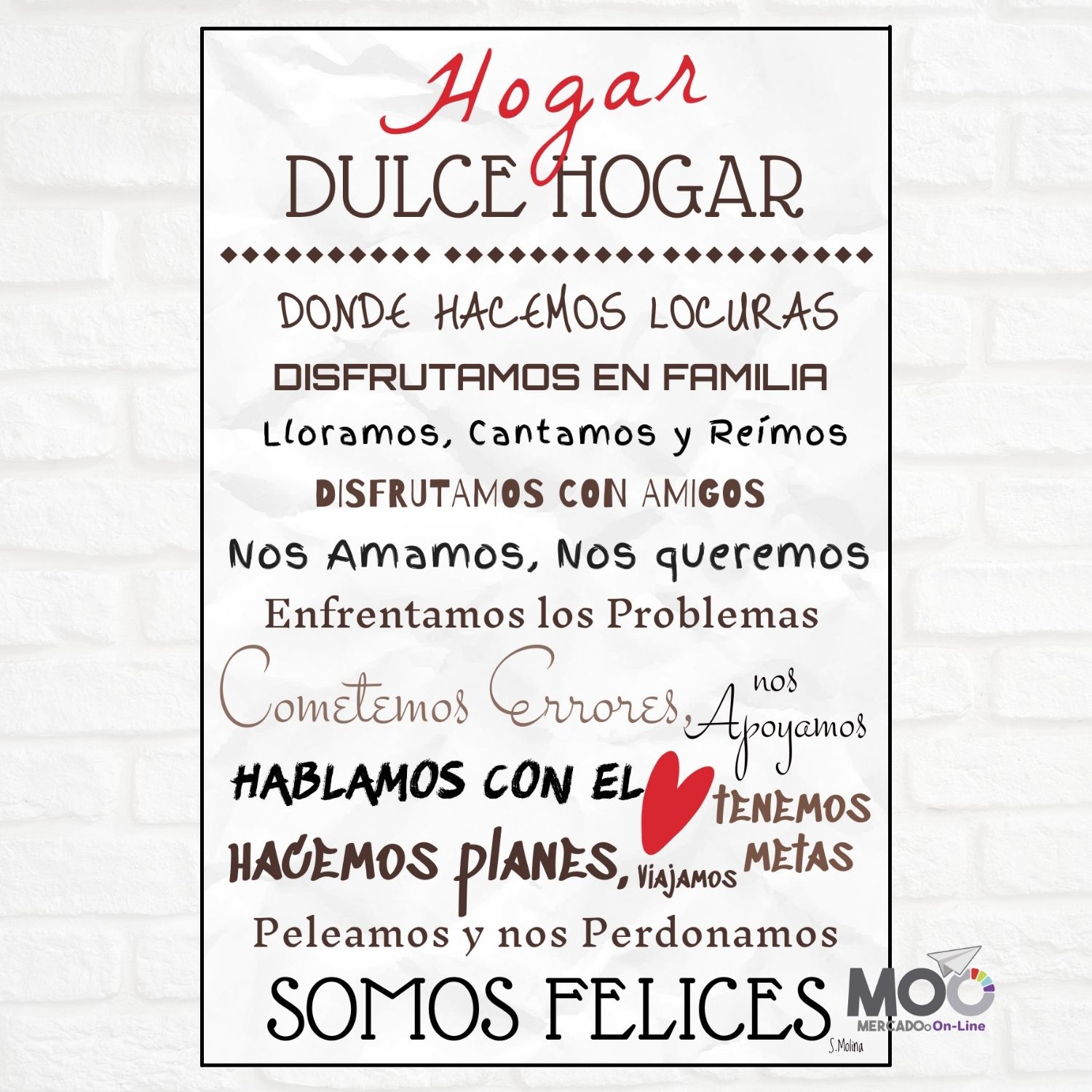 Cuadro de Madera "Hogar, Dulce Hogar"