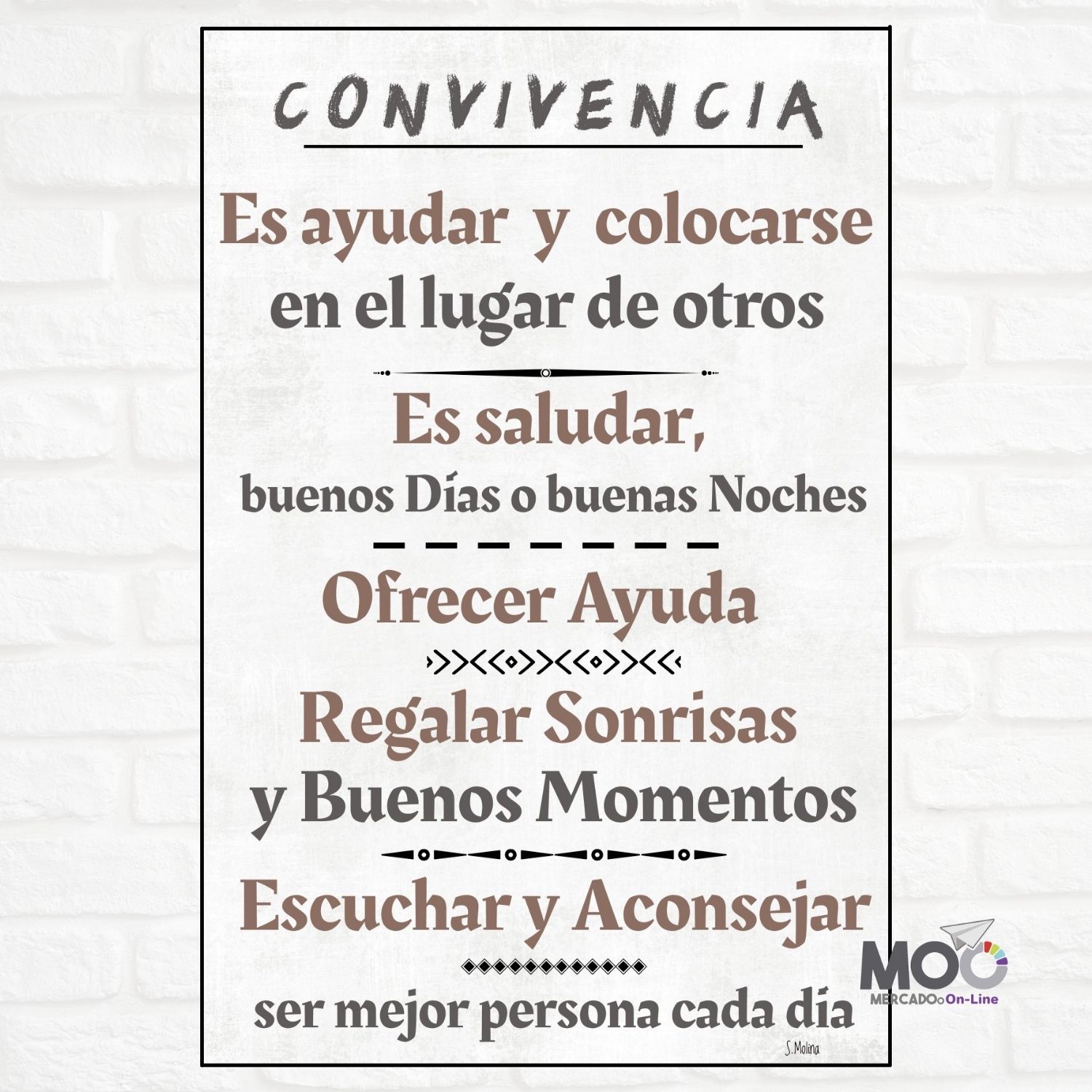 Cuadro de Madera "Convivencia"