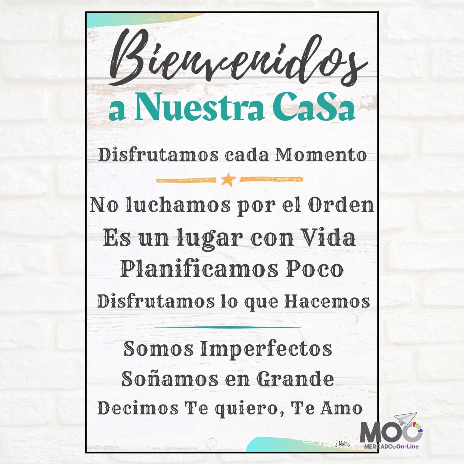 Cuadro de Madera "Bienvenidos a Nuestra Casa"