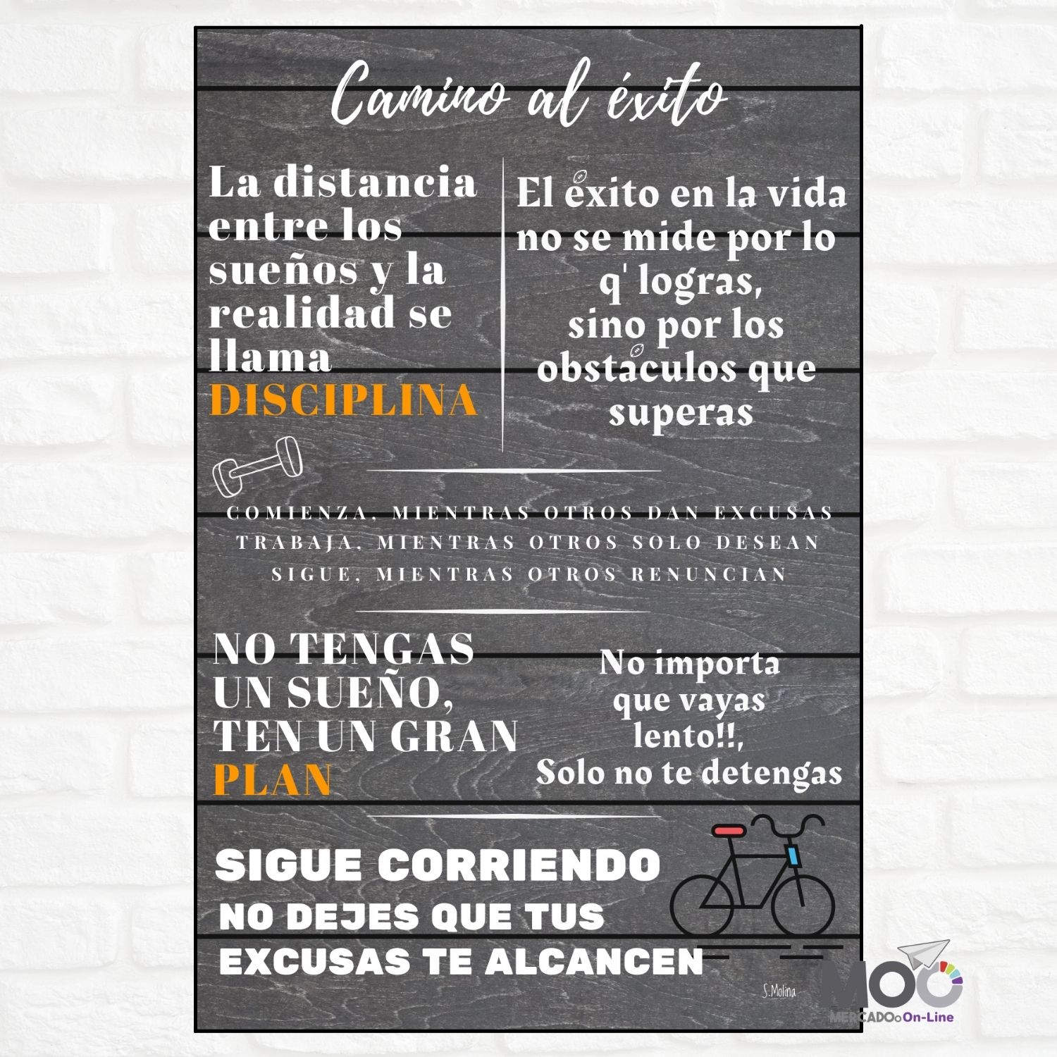 Cuadro de Madera "Camino al Éxito"