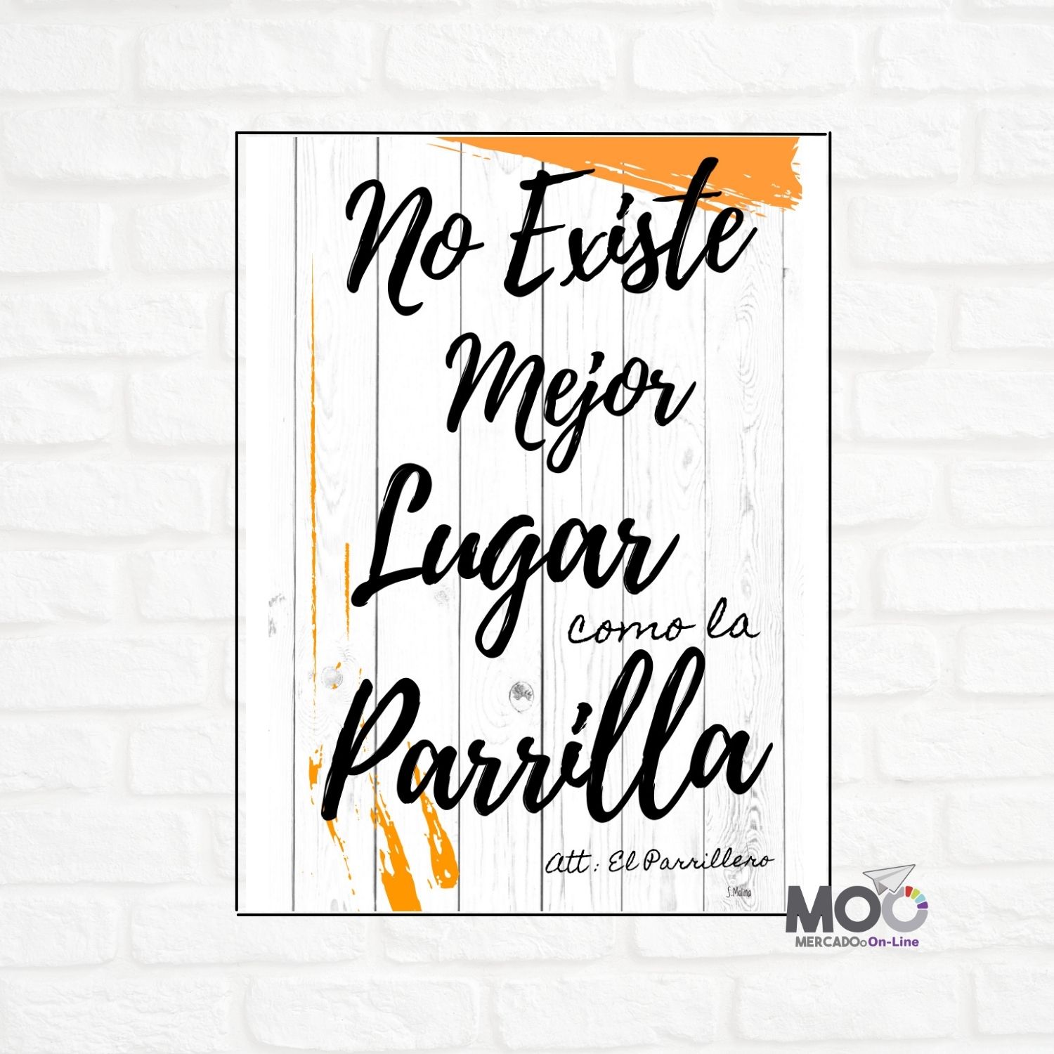 Cuadro de Madera "Mejor Lugar, Parrilla"