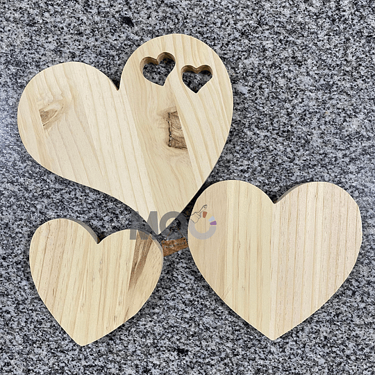 Pack de tres Corazones de Decoración - Para Pintar