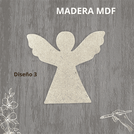 Angelitos en madera MDF, Dos medidas, Diseños - Para Pintar