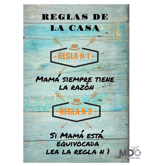 Cuadro de PVC "Regla de Mamá"