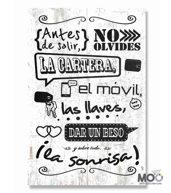 Cuadro de Madera "Antes de Salir"