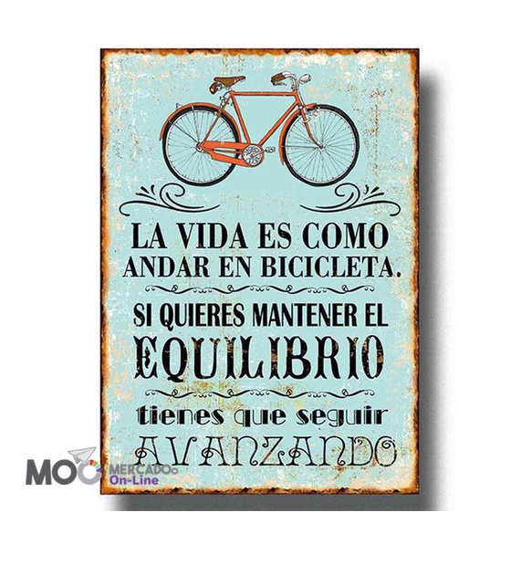 Cuadro de Madera "Andar en Bicicleta"
