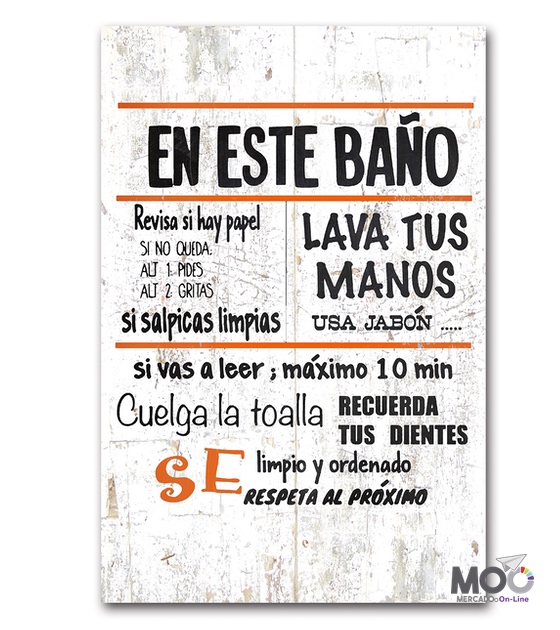 Cuadro de Madera "En este Baño"