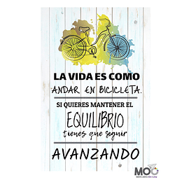 Cuadro de Madera "Andar en Bicicleta"