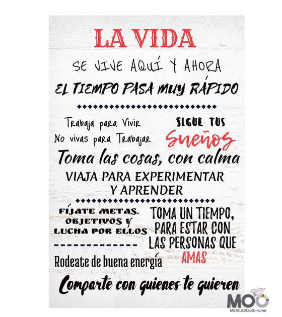 Cuadro de Madera "La Vida"