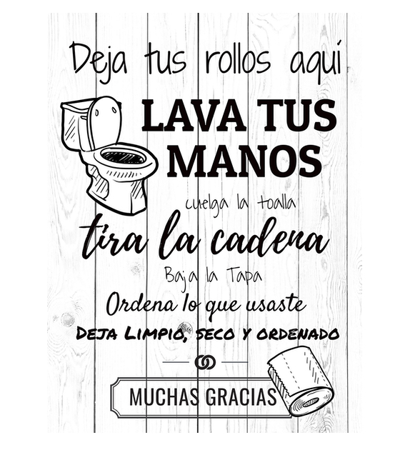 Cuadro de Madera 30x40 "Deja tus rollos Aquí"