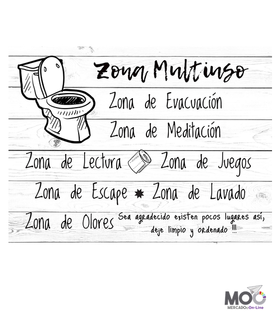 Cuadro de Madera 40x30 "Zona Multiuso"