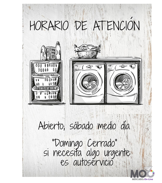 Cuadro de Madera 30x40 "Horario de Atención"