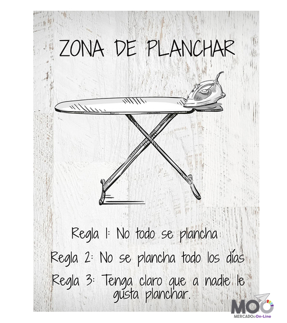 Cuadro de Madera 30x40 "Zona de Planchar"