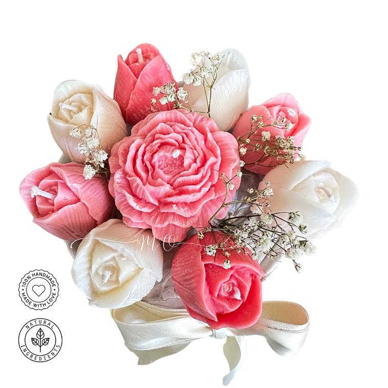 Bouquet o Arreglo Tulipanes y Peonía 2