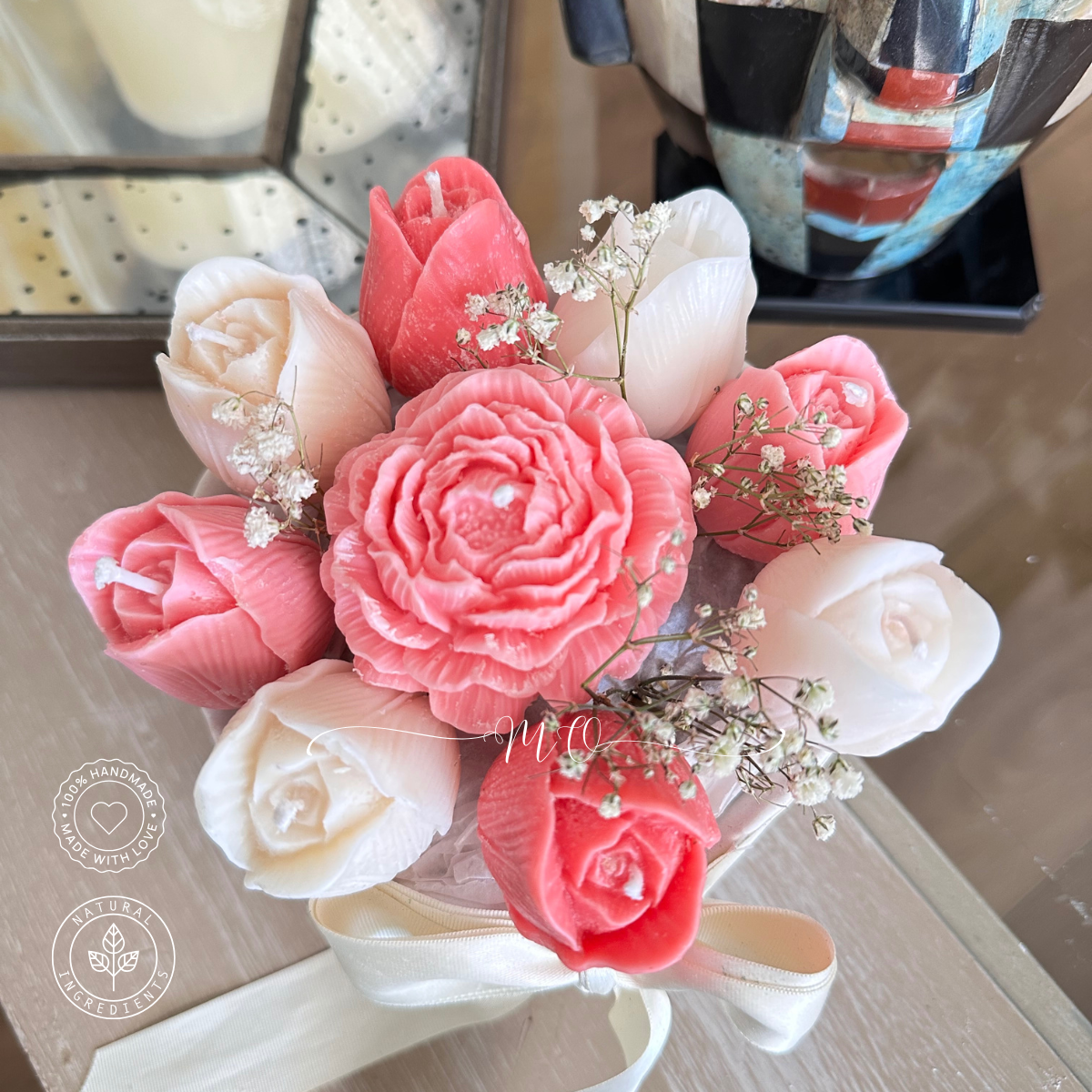 Bouquet o Arreglo Tulipanes y Peonía