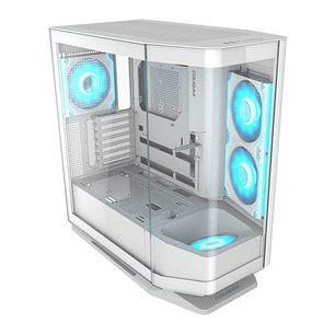 Gabinete Cougar FV270 RGB, Mid Tower, + 4 Ventiladores, Color Blanco
