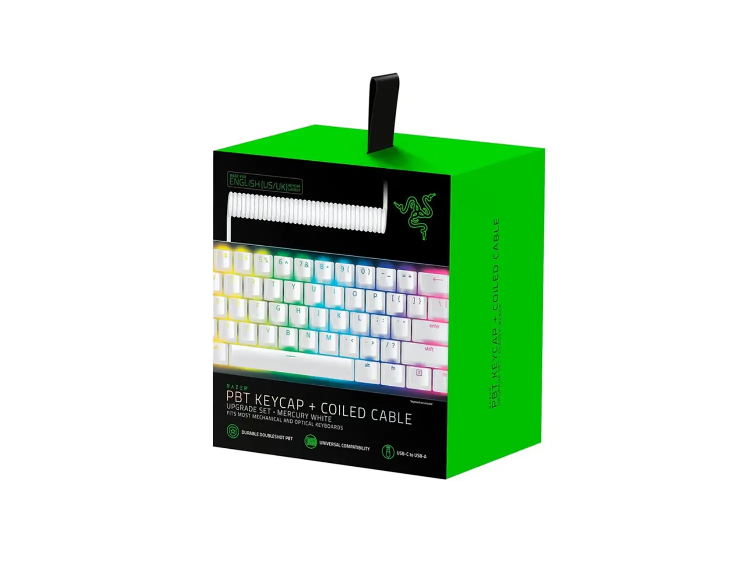 Razer Pack Keycap PBT + Coiled Cable Mercury 1