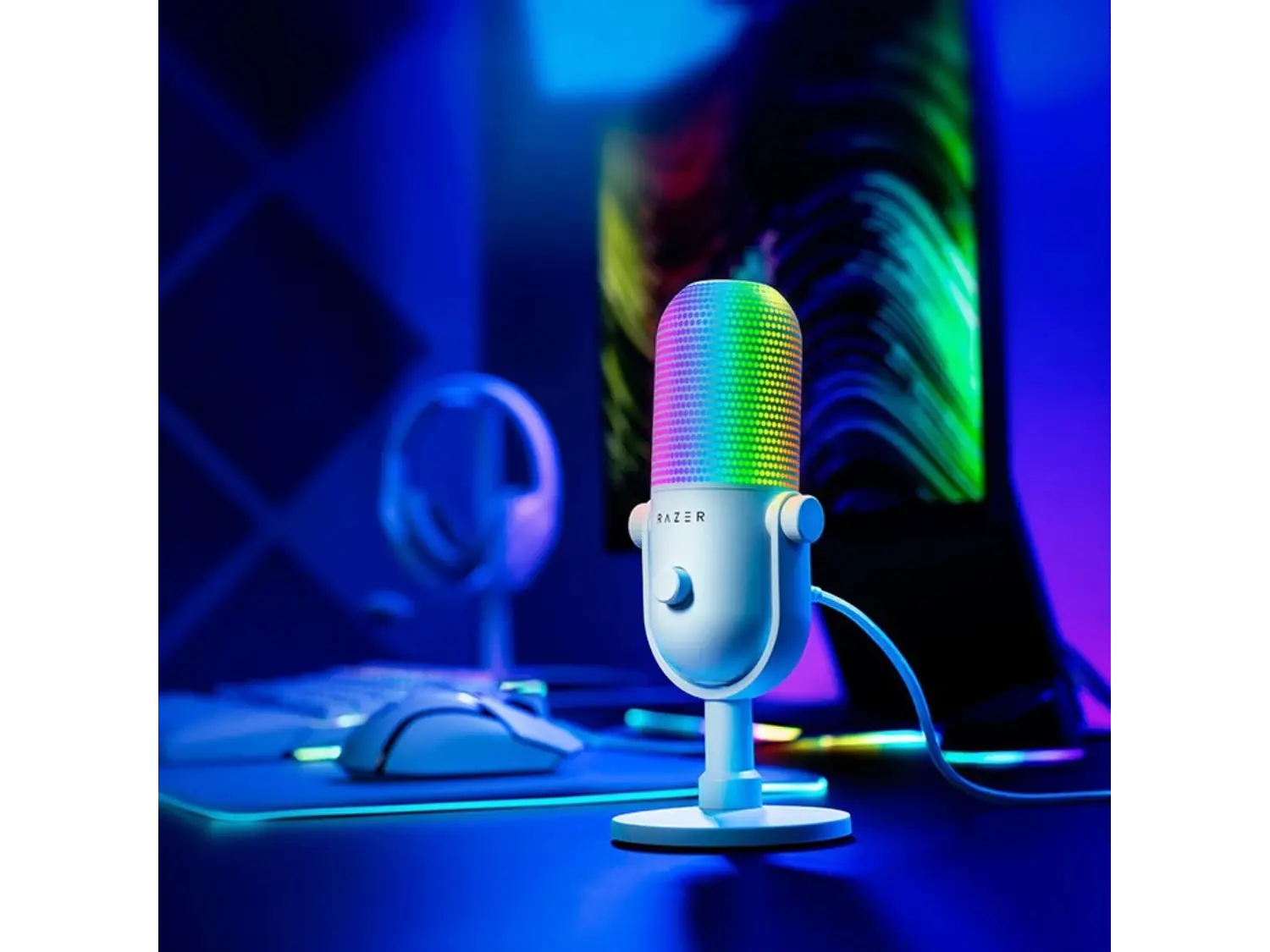 Micrófono Gamer Razer Seiren V3 Chroma, Color Blanco 5