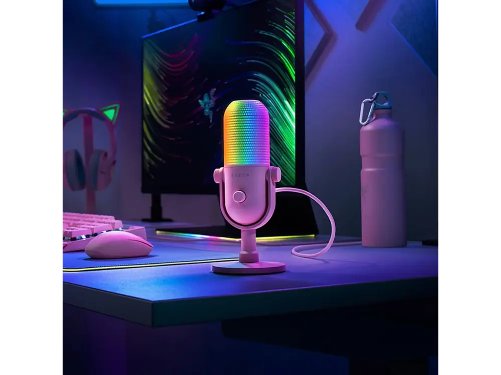 Micrófono Gamer Razer Seiren V3 Chroma Quartz, Color Rosado 5