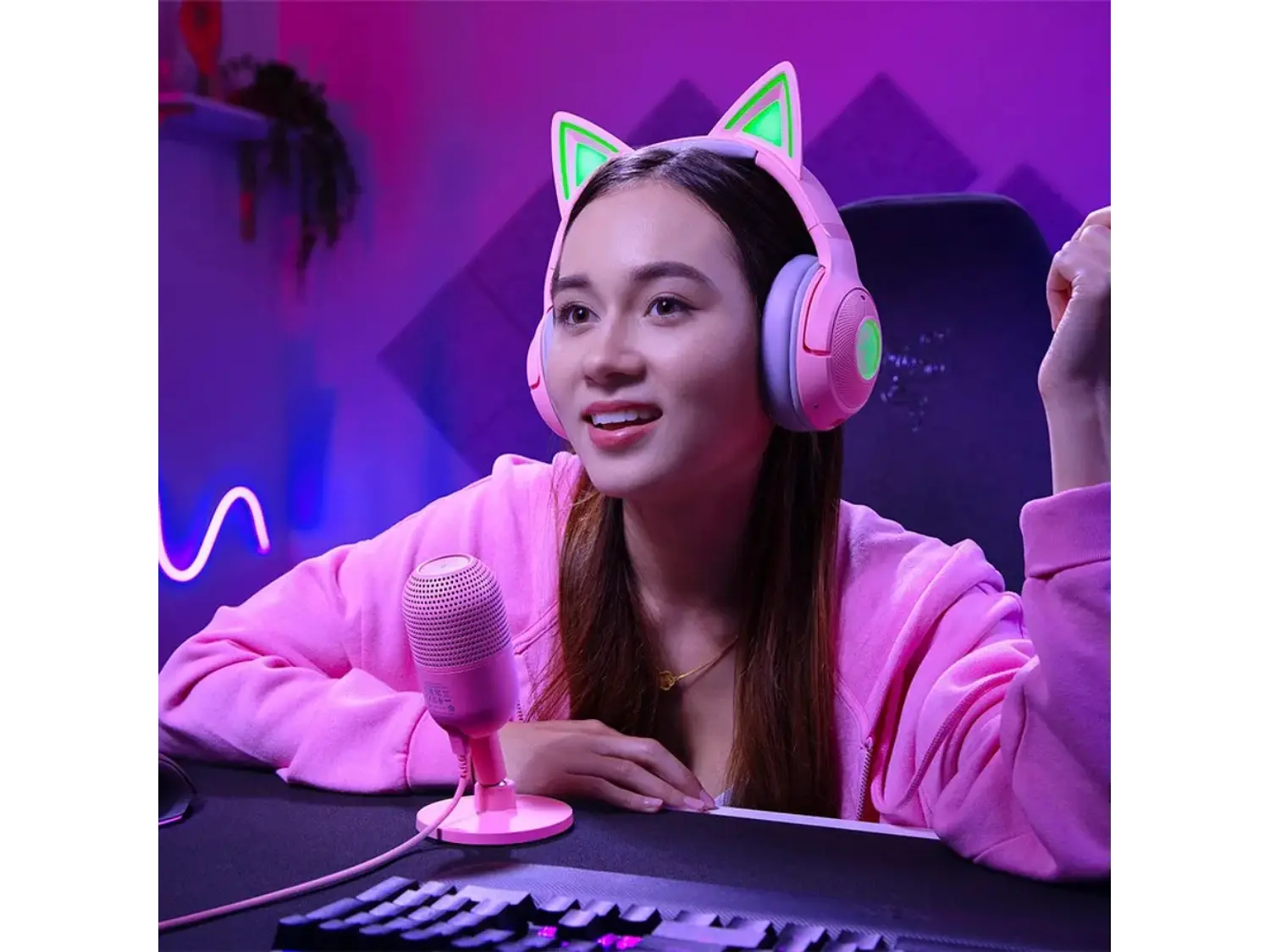 Micrófono Gamer Razer Seiren V3 Mini Quartz, Color Rosado 5
