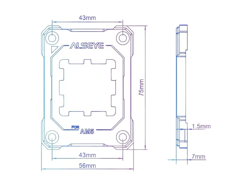 Bracket CPU Alseye Para AM5, Color Plateado 5
