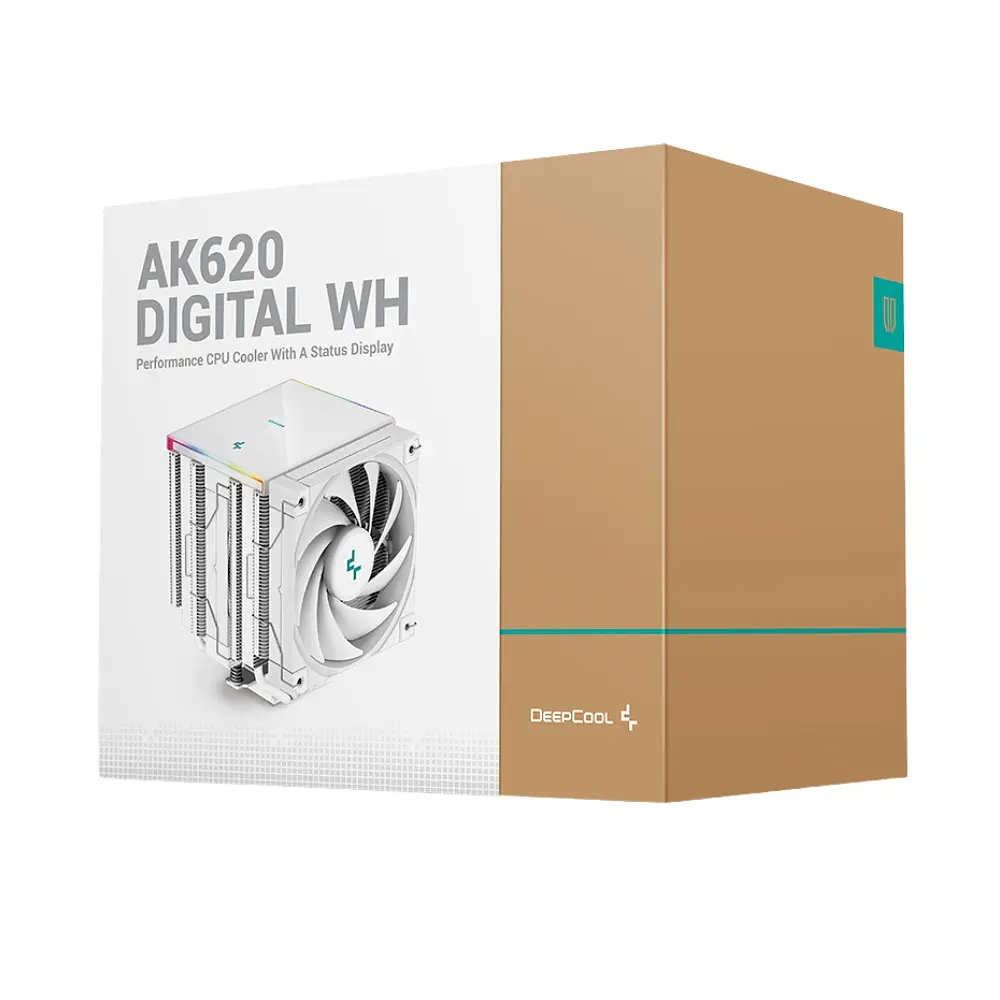 Cooler CPU DeepCool AK620, ARGB, Dual Fan, Digital Blanco, AM5, LGA1851 3