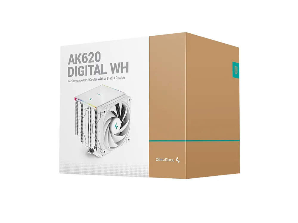 Cooler CPU DeepCool AK620, ARGB, Dual Fan, Digital Blanco, AM5, LGA1851 3