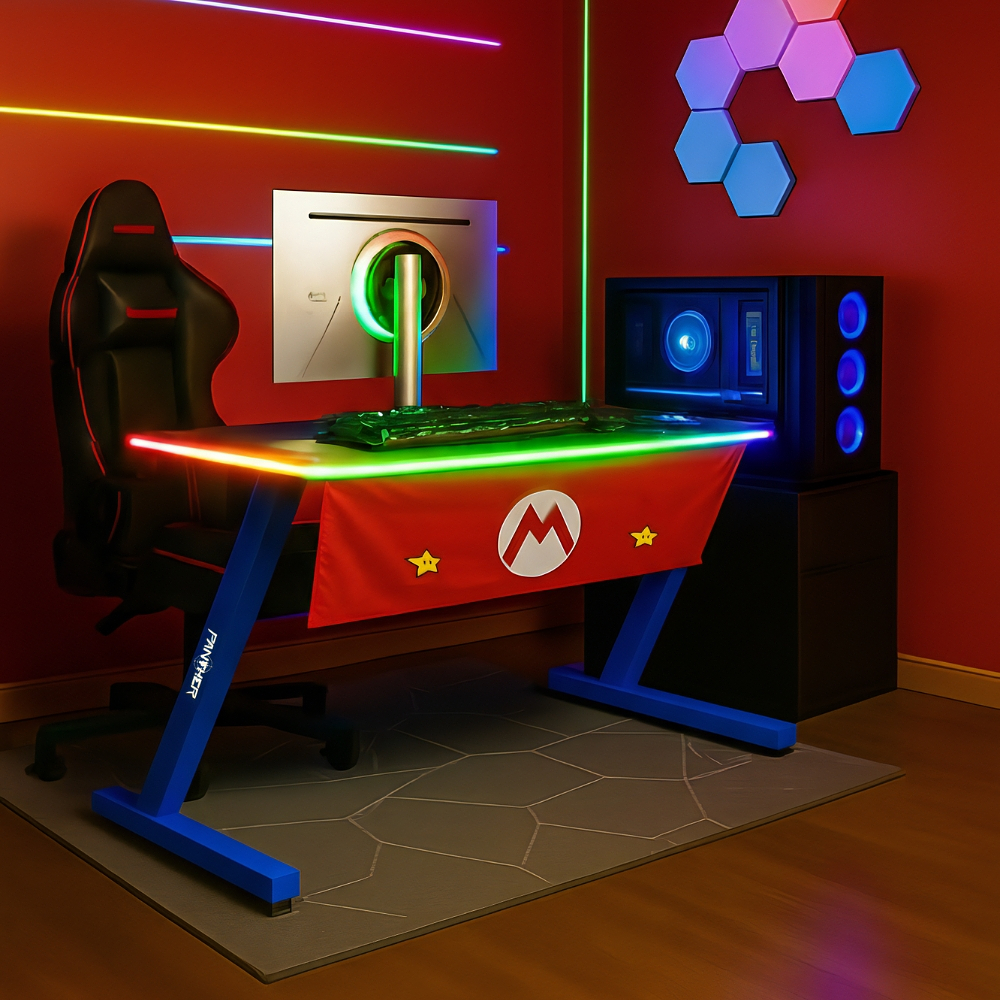 Escritorio Gamer RGB, 120Cm x 60Cm, Diseño: Super Mario 1