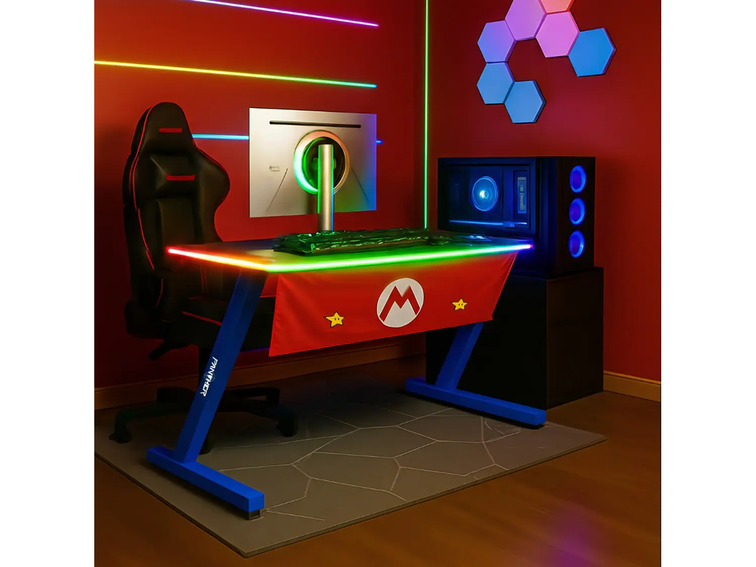 Escritorio Gamer RGB, 120Cm x 60Cm, Diseño: Super Mario 1