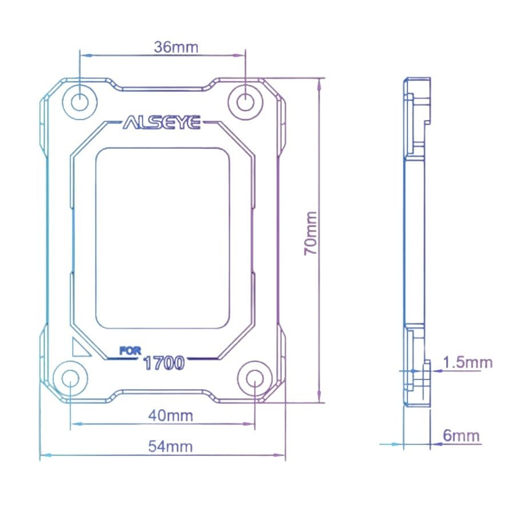 Bracket CPU Alseye Para Intel LGA 1700, Color Negro 3