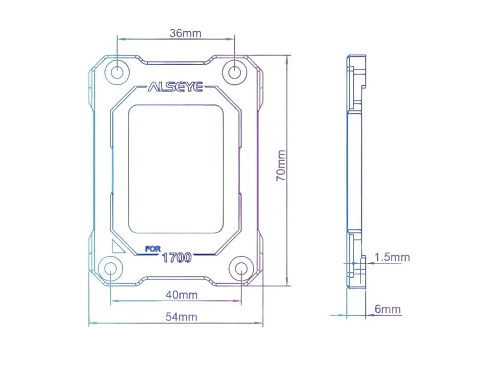 Bracket CPU Alseye Para Intel LGA 1700, Color Negro 3