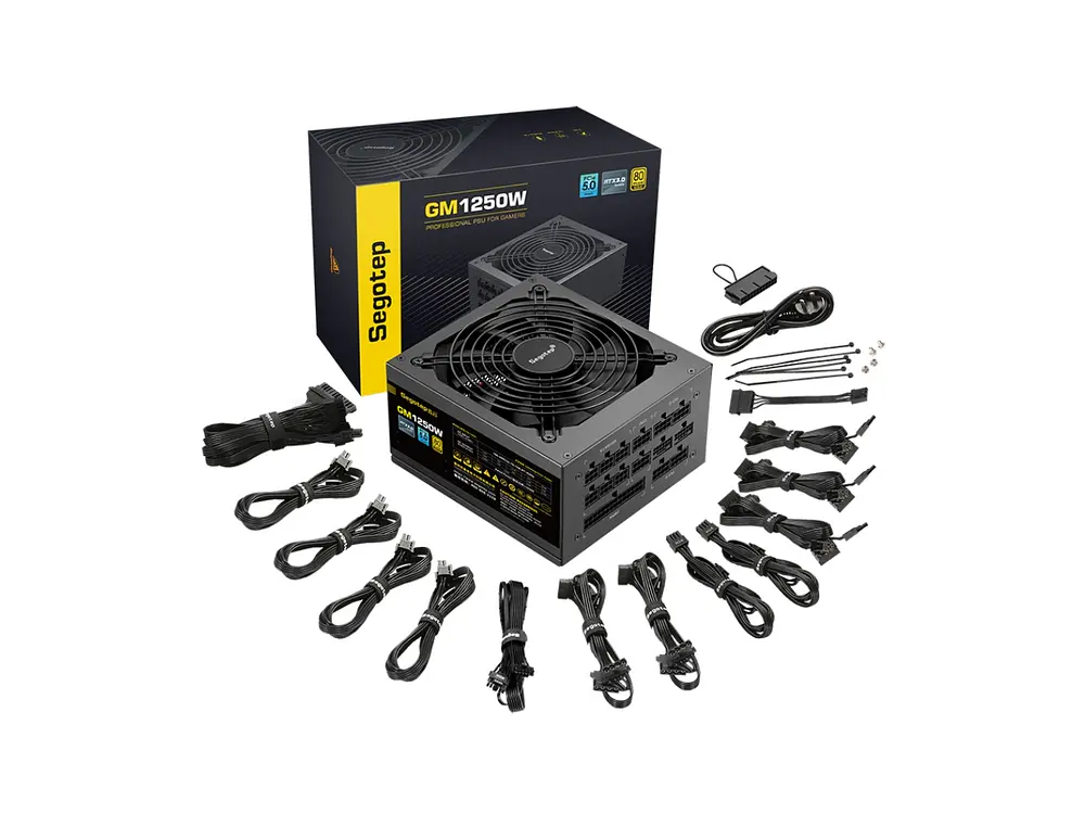 Fuente de Poder 1250W Segotep GM1250W, 80 PLUS Gold, ATX 3.0, Modular, Color Negro 1