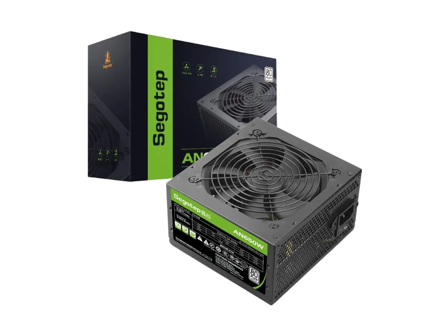 Fuente de Poder Segotep AN650W 80 Plus, Color Negro 1