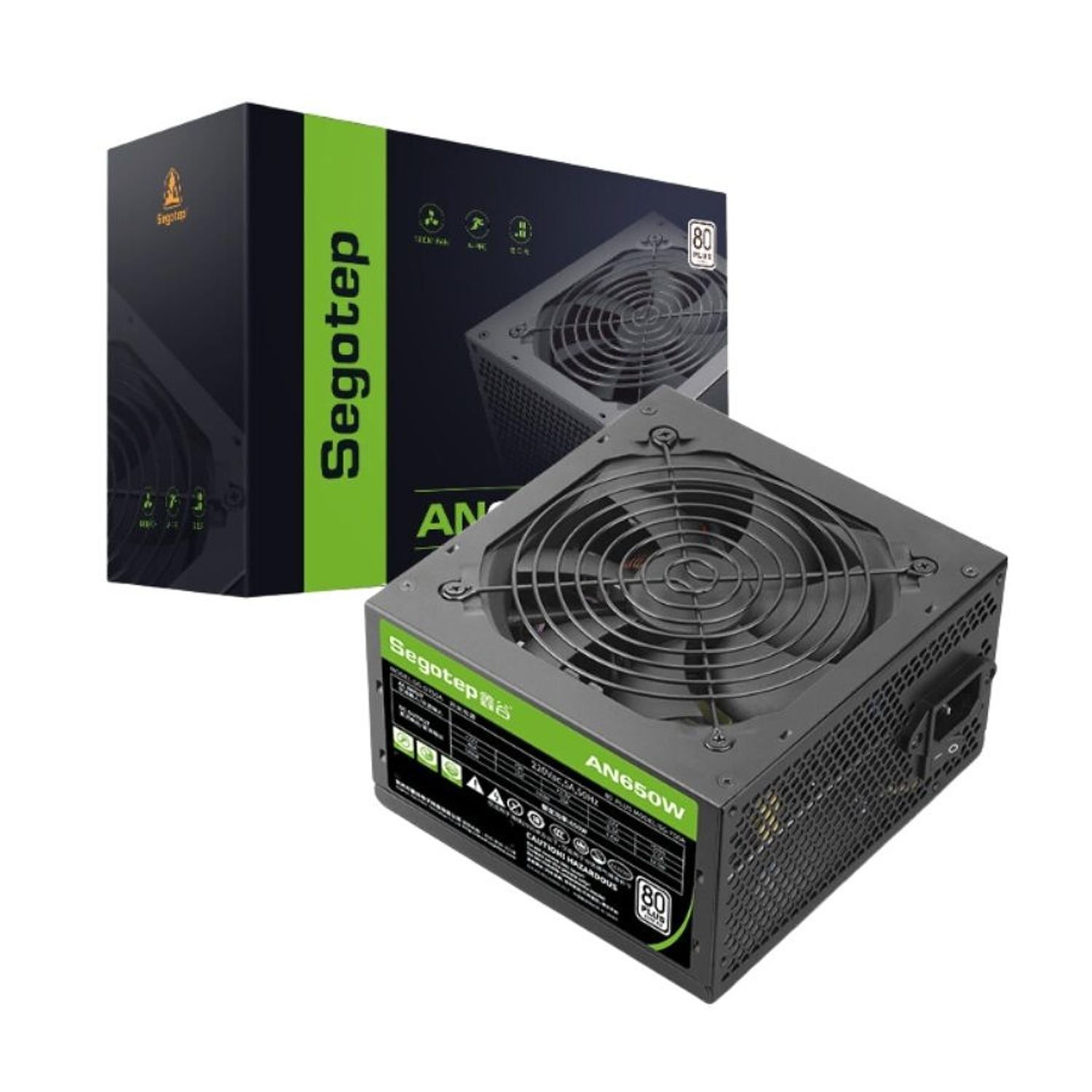 Fuente de Poder Segotep AN650W 80 Plus, Color Negro 1