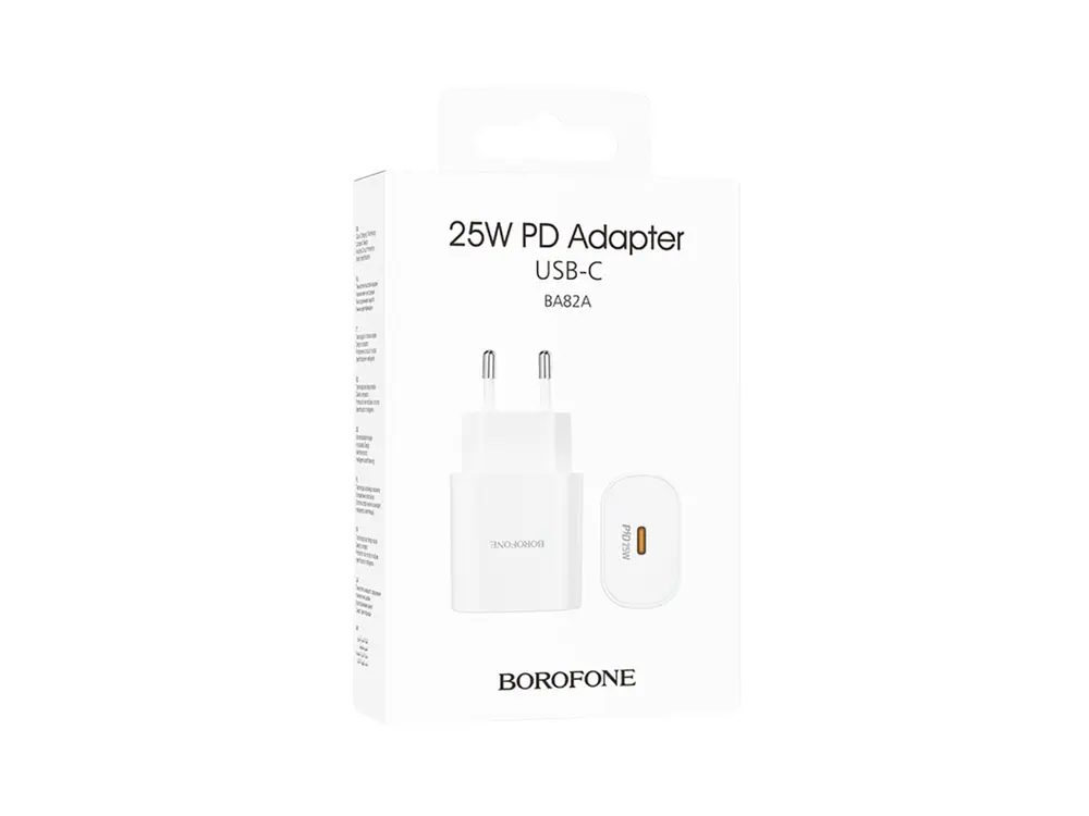 Cargador Borofone BA82A 25W, Puerto USB-C, Color Blanco 1