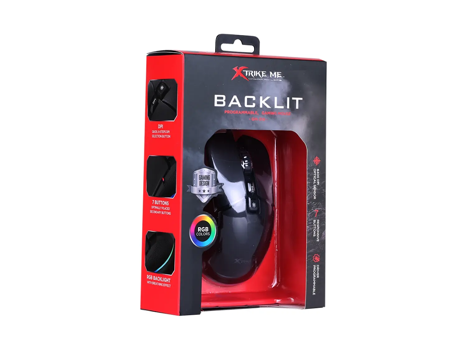 Mouse Gamer Xtrike Me Gm-310, 6400 Dpi, RGB 4