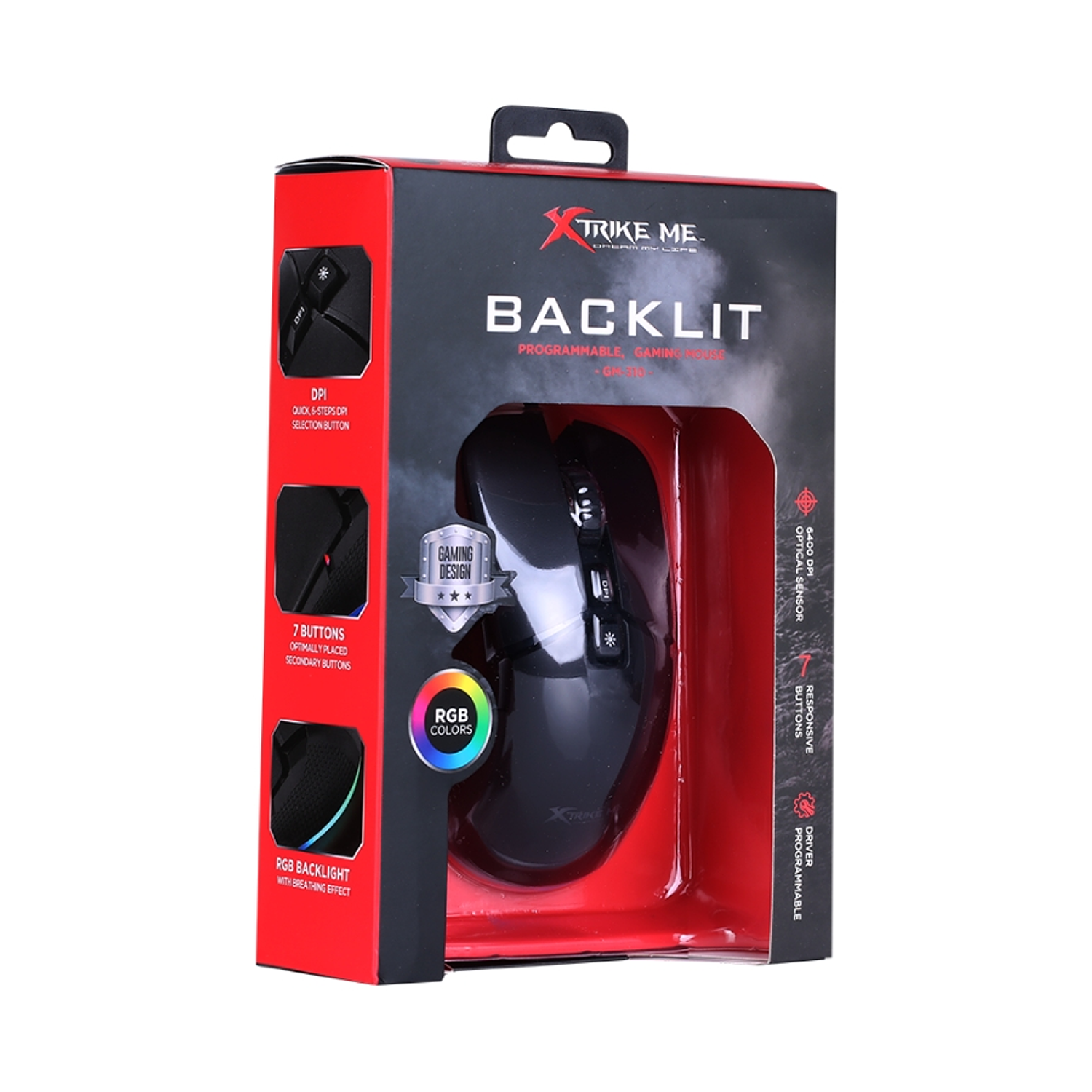 Mouse Gamer Xtrike Me Gm-310, 6400 Dpi, RGB 4