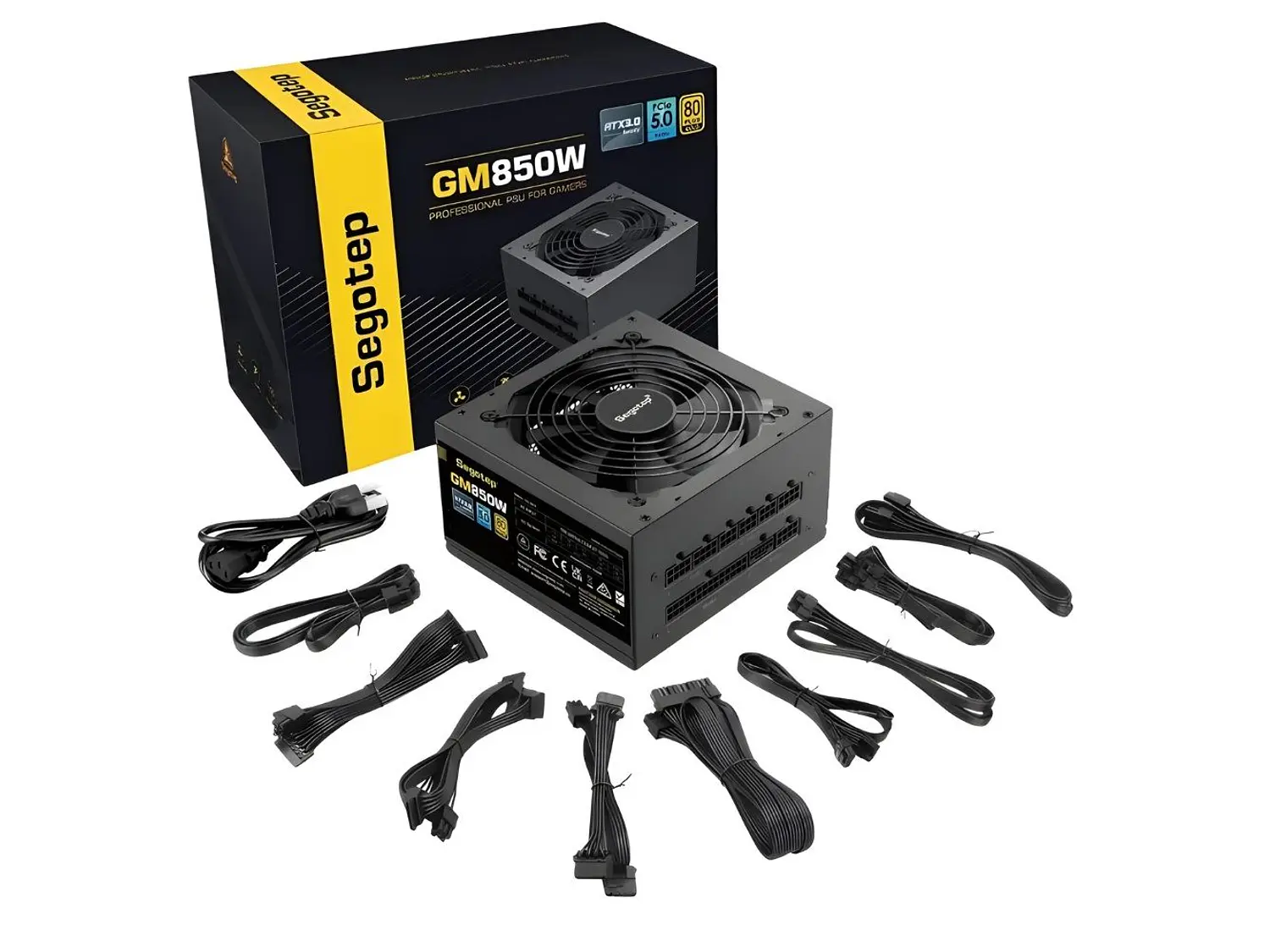 Fuente de Poder 850W Segotep GM850W, 80 PLUS Gold, ATX 3.1, Modular, Color Negro 1