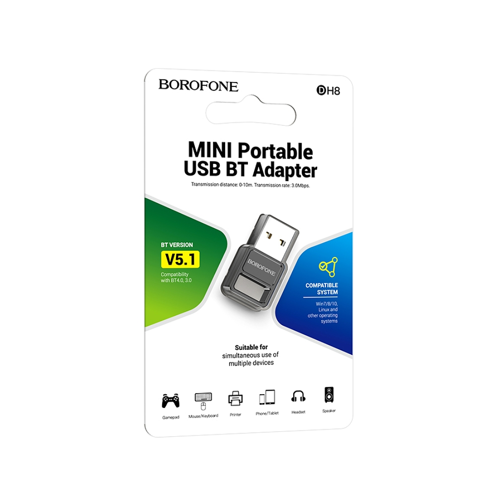 Adaptador Bluetooth V5.1 Borofone, USB-A 1