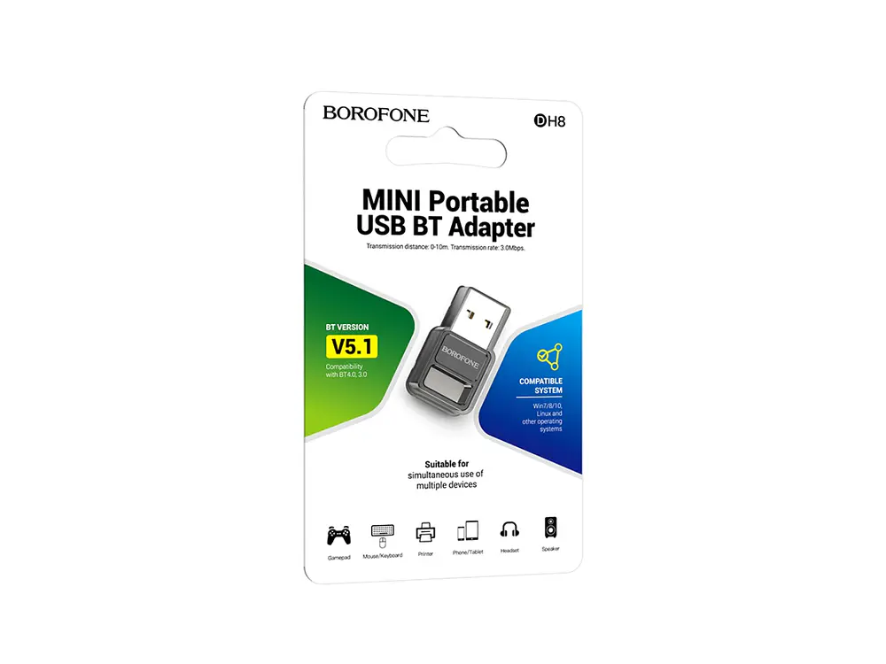 Adaptador Bluetooth V5.1 Borofone, USB-A 1