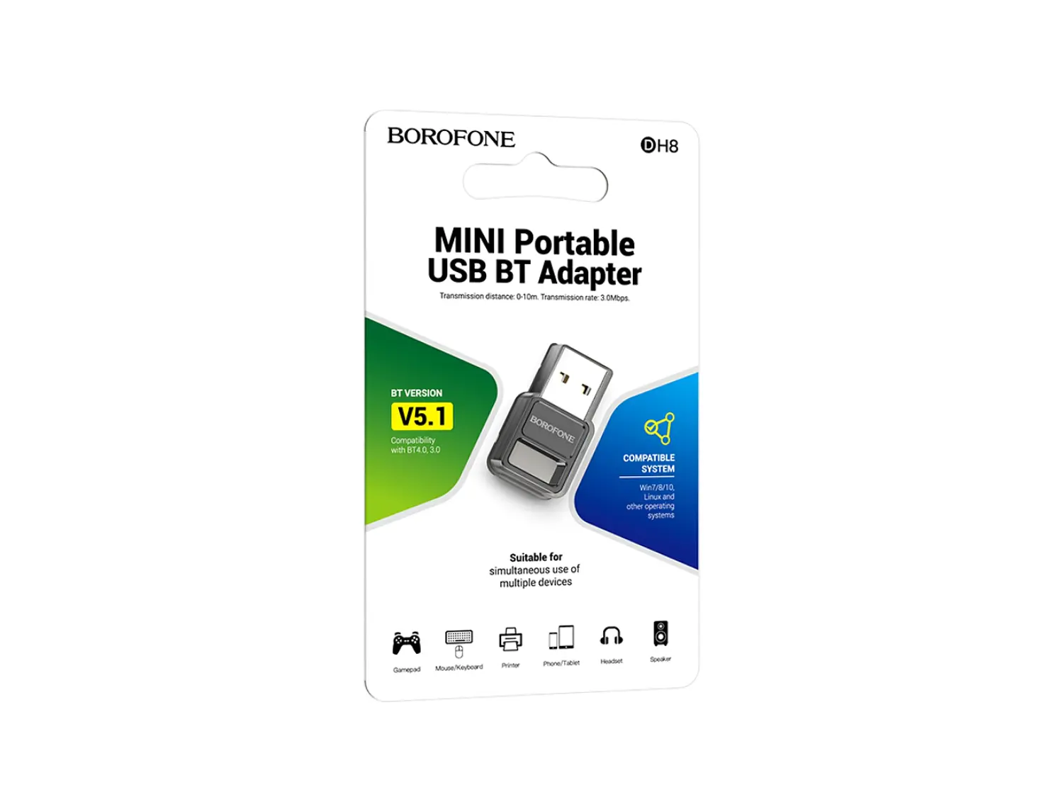 Adaptador Bluetooth V5.1 Borofone, USB-A 1
