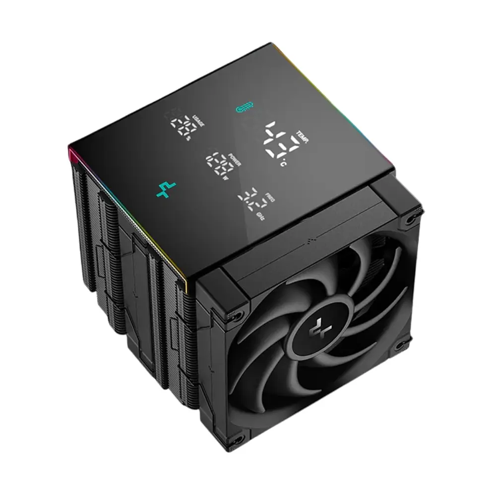 Cooler CPU DeepCool AK620, Digital PRO, Dual Fan, Color Negro, ARGB, AM5, LGA1851 2