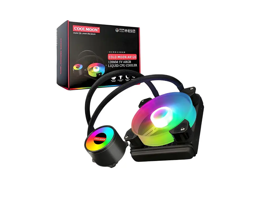 Refrigeración Liquida Coolmoon AR120 ARGB, LGA1700, AM5 3