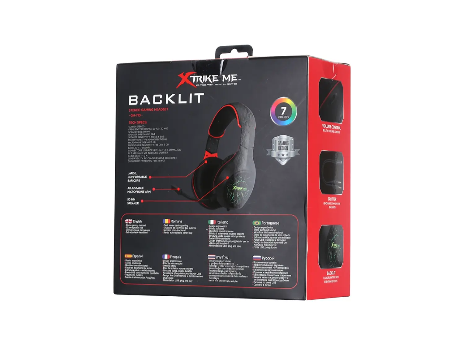 Audífono Gamer Xtrike Me GH-710, Color Negro y Rojo 4
