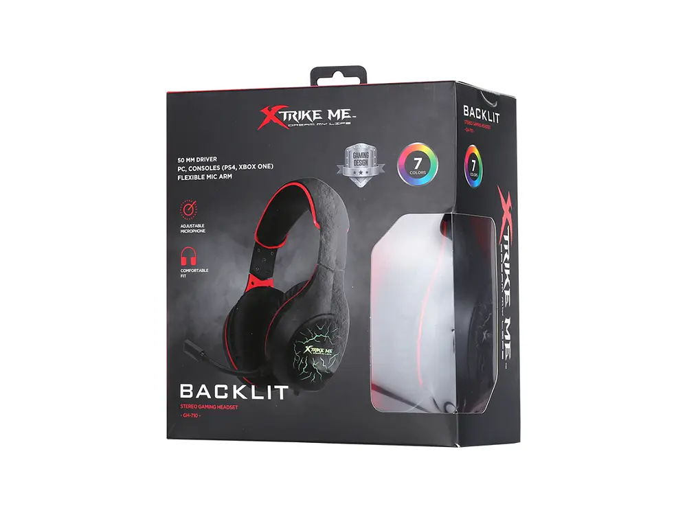 Audífono Gamer Xtrike Me GH-710, Color Negro y Rojo 5