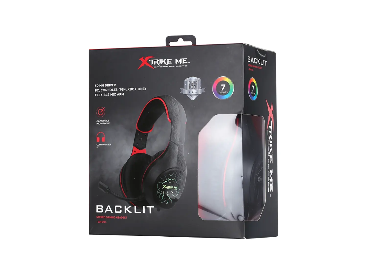 Audífono Gamer Xtrike Me GH-710, Color Negro y Rojo 5